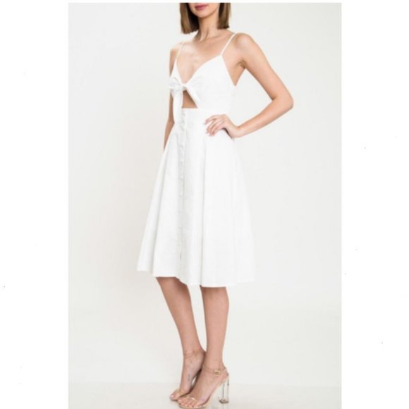 SOLD NEW UO Summer Tie Front Midi Button Sundress - Picture 6 of 7